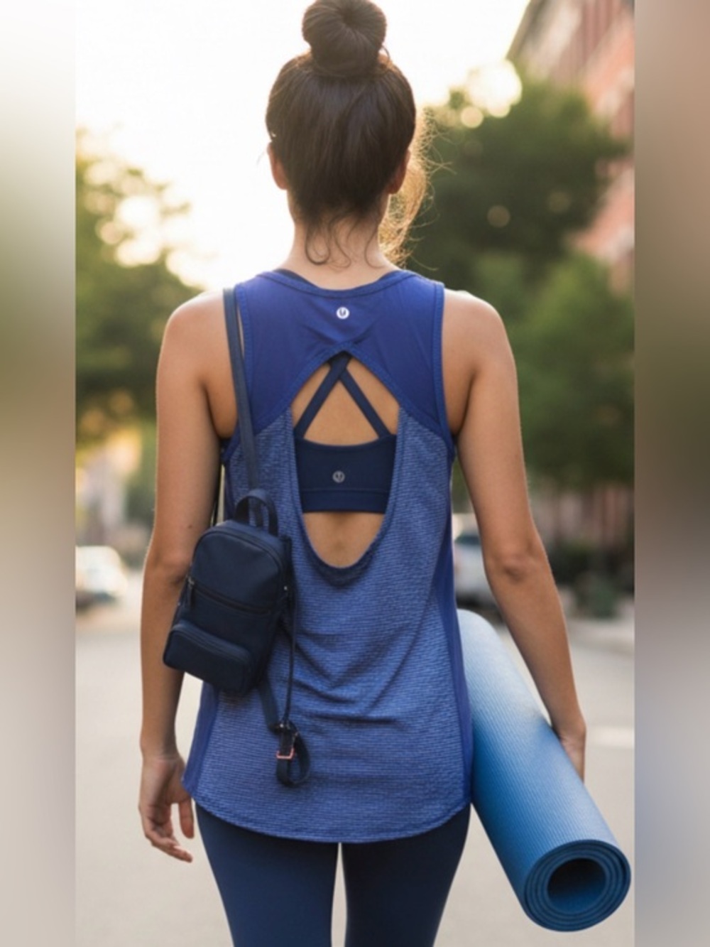 Lululemon Run Speed Purple White Tank Top